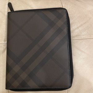Authentic BURBERRY Smoked Check Coated Canvas Tablet iPad Case/Cover